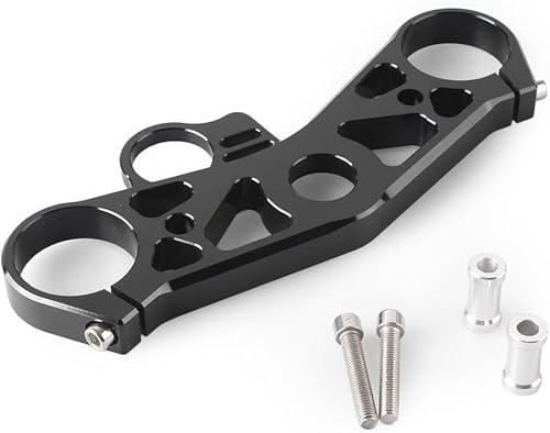 FSFY - Abrazadera superior de árbol triple con motor negro, horquilla para bajar la horquilla, horquilla delantera triple árbol, abrazadera superior