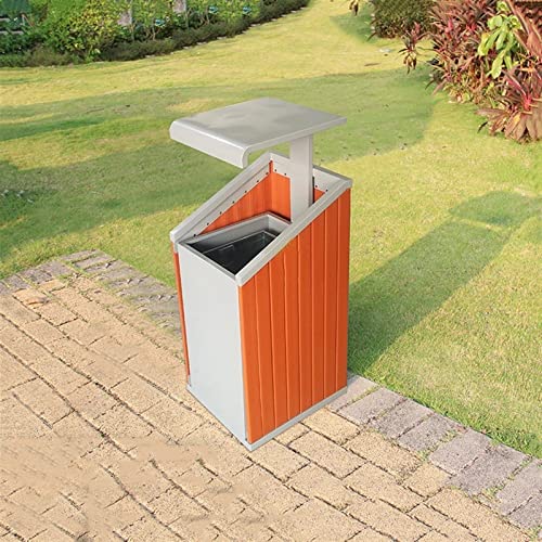 Mülleimer für den Außenbereich, Recycling-Tonne für den Außenbereich mit Deckel oben, großer gewerblicher Abfalleimer, 2 Kunststoff-Holzplatten und herausnehmbarem Inneneimer, moderner Abfallbehälter – Bild 6