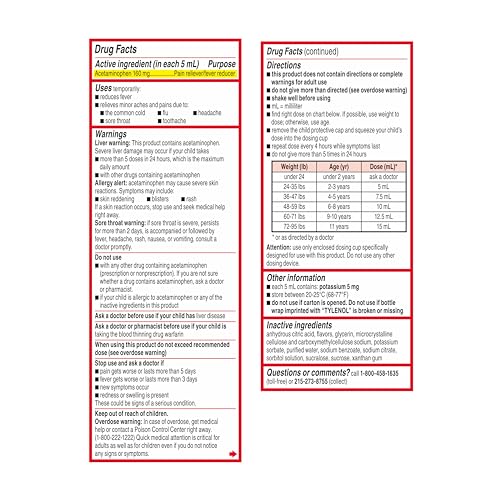 Children's Tylenol Acetaminophen Oral Suspension, Natural Apple, 4 fl. oz - image 9