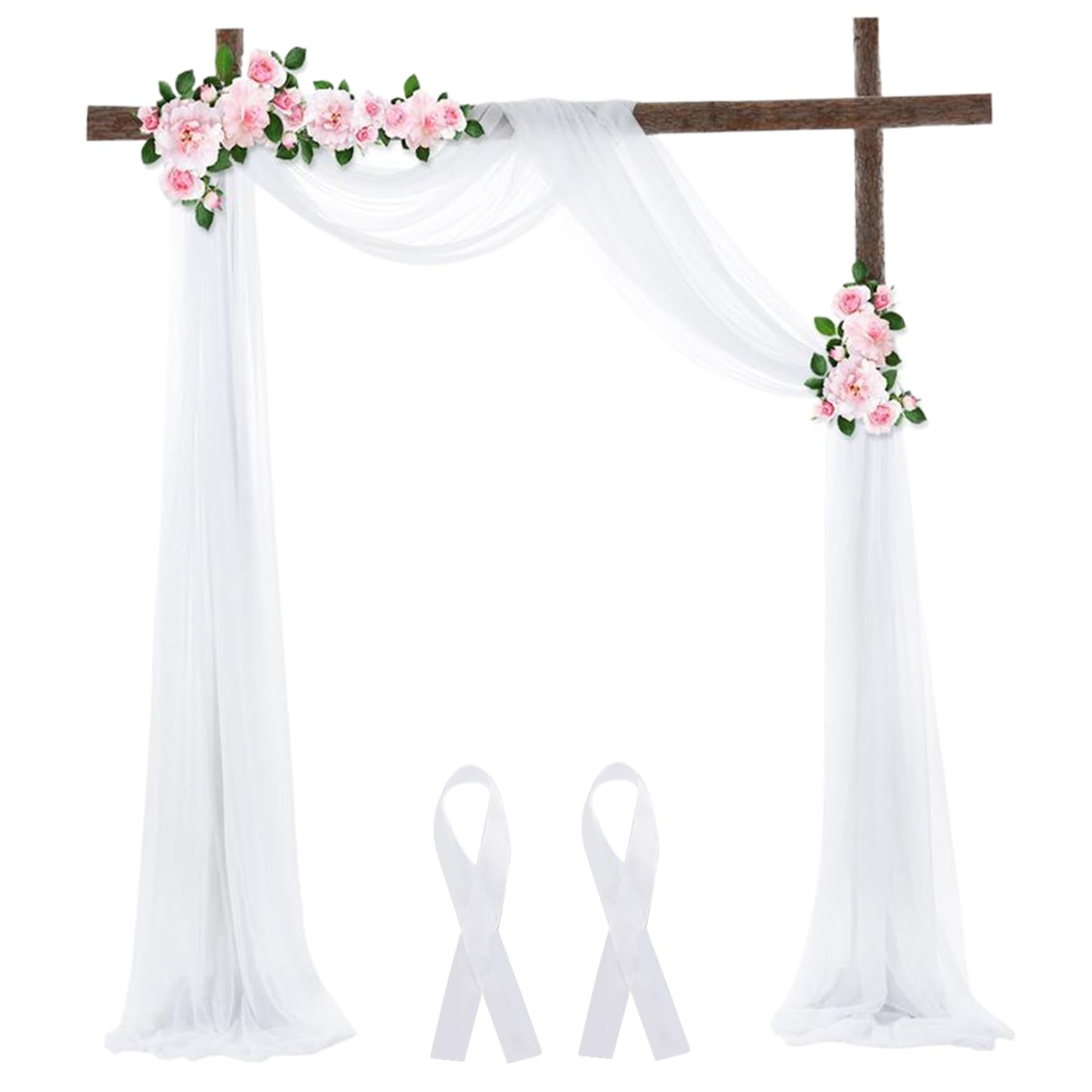 Wedding Arch Decor Wedding Arch Draping Fabric 30" X 20ft Draping Fabric for Backdrop Wrinkle Free Soft & Smooth Decor, White
