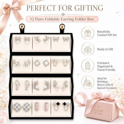 Image of Shining Diva Fashion 12 Pairs Set Earrings for Women Girls with Stylish Organizer Box | Valentine Birthday Rakshabandhan Gifts for Girls Girlfriend Wife Sister