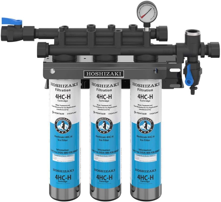NORDON H9320-53 Triple Water Filter System with Manifold/Cartridge, 0.22", 19.15" Height, 1" Wide, 1" Length, Borosilicate Glass