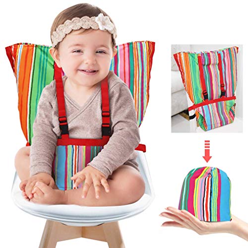 Portable Baby High Chair Safety Seat Harness for Toddler, Travel Easy High Booster Seat Cover for Infant Eating Feeding Camping with Adjustable Straps Shoulder Belt,Holds Up to 38lbs.