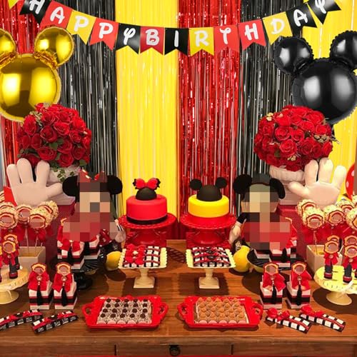 Image of Cartoon Mouse Birthday Decorations with 2Pack Cartoon Mouse Party Streamers, 19pcs Cartoon Mouse Party Balloons & 1pcs Cartoon Mouse Birthday Banner for Cartoon Mouse Party Photo Backdrop Supplies