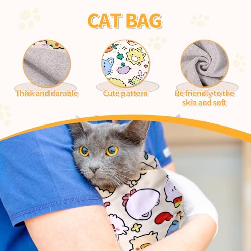 Image of Gosknor Cat Restraint for Nail Clipping, 21.7x21.7in Self-Adherent Soft Cat Grooming Wrap Adjustable Pet Swaddle Wrap for Prevent from Escaping Scratching Biting