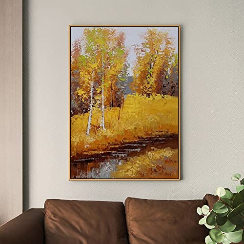 Peinture à l'huile abstraite et tableau moderne de paysage floral