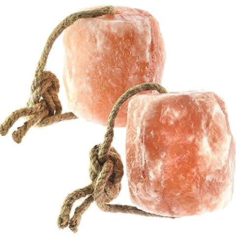 Natural Himalayan Salt Lick/Natural Minerals Block With Rope for Horses, Deer, Goats, Elk, Rabbits, Livestock & All Animals Pink Salt Natural Mineral (2-Pack) Cover