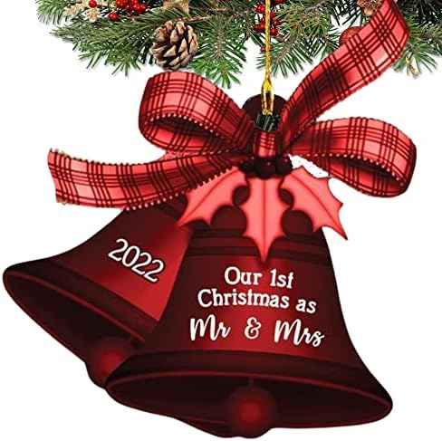 2022 Our First Christmas as Mr. and Mrs. Ornament, First Christmas Married Ornaments, Wedding Gifts for Couple, Bridal Shower Gift Just Married Gift Wedding Ornament Newlywed Christmast Bell