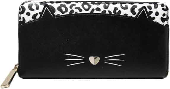 美品 ケイトスペード レザー キャット 猫 ラウンドファスナー 長財布 ブラック kate spade NEW YORK ケイト スペード 財布 katespade