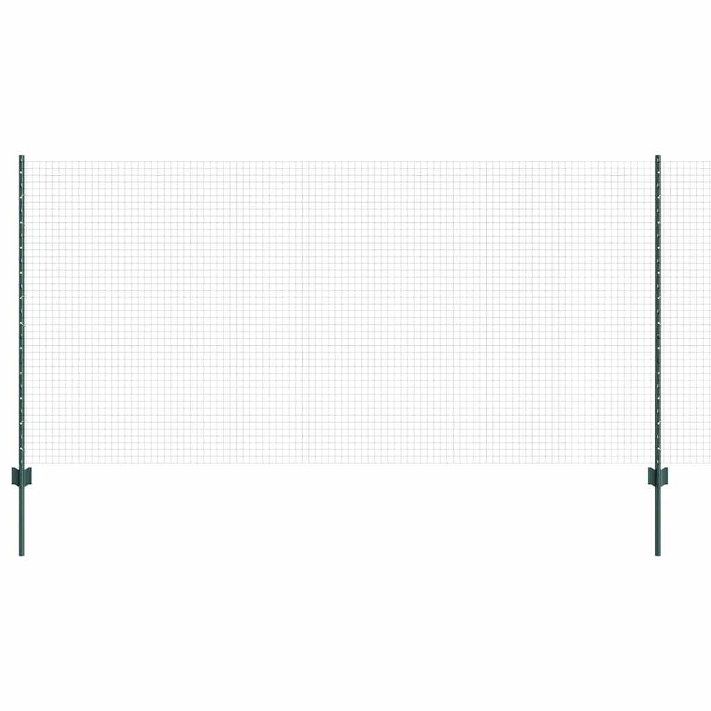 Green Steel PVC Fence Panel 1.2 x 10m with Posts Garden Privacy Screen Outdoor Boundary Barrier Set UV Resistant Easy Installation