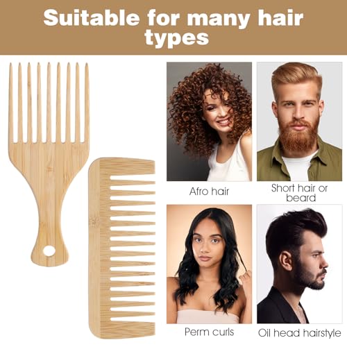 Peine de Madera para Barba y Cabello 2 Piezas miniatura 6