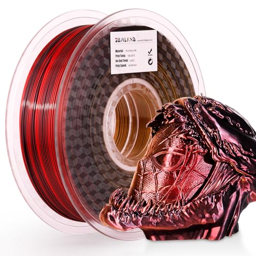 SUMLAND PLA Filament 1.75mm, Tri Color Black Red Gold, 1KG/2.2lb
