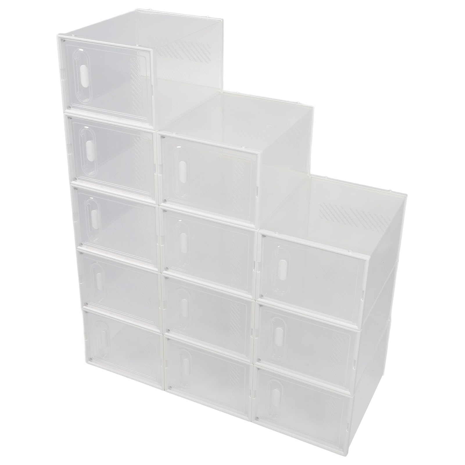 Scatole per scarpe trasparenti impilabili, organizer per scarpe multistrato, vetrina per scarpe in plastica trasparente con design staccabile, soluzione salvaspazio per armadio,