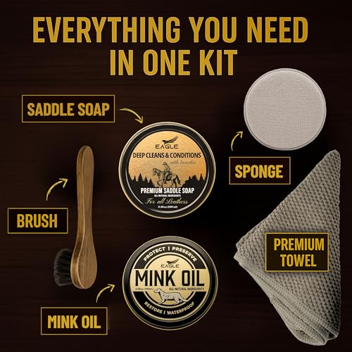 Leather Boot Care Kit – Mink Oil, Saddle Soap for Leather, Applicators & Cloth – Leather Care Kit, Boot Leather Care Kit, Leather Shoe Care Kit for Cowboy Boots, Work Boots, Shoes, and Tack2