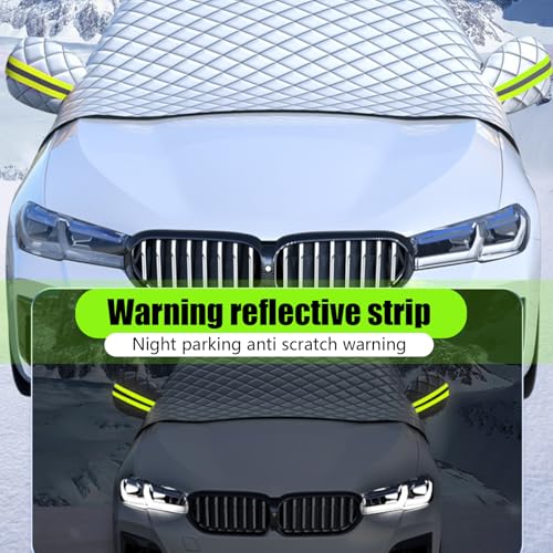 Image of Windshield Snow Cover, Front Windshield Cover for Ice and Snow, Wear-resistant Snow Frost Protection Auto Cover with Independent Earmuffs, Four Seasons Universal Protection Cover, Universal for Cars