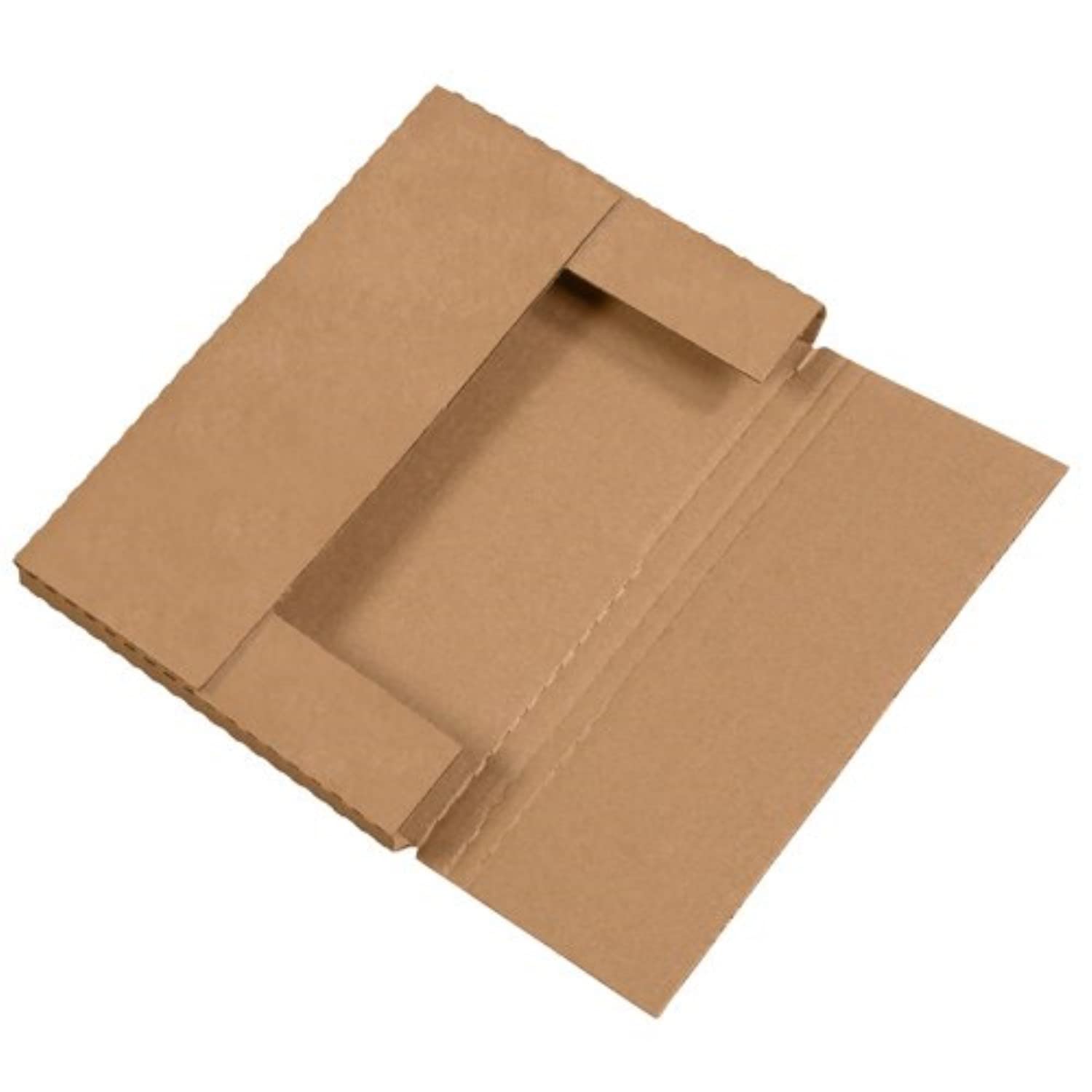 Caja De Envío Kraft Easy-Fold 12x10.5x2 Pulgadas - Pack De 50 Unidades, Para Envíos Seguros, Plegado Rápido