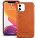 Produktbild JISONCASE Lederhülle Hülle für iPhone 11 Ultra Slim Schutzhülle Verstärkter Kamera und Buttonschutz Handytasche, Ultradünn Echt Leder Hülle aus Weiche Leder Case Cover - JS-IPE-01A20