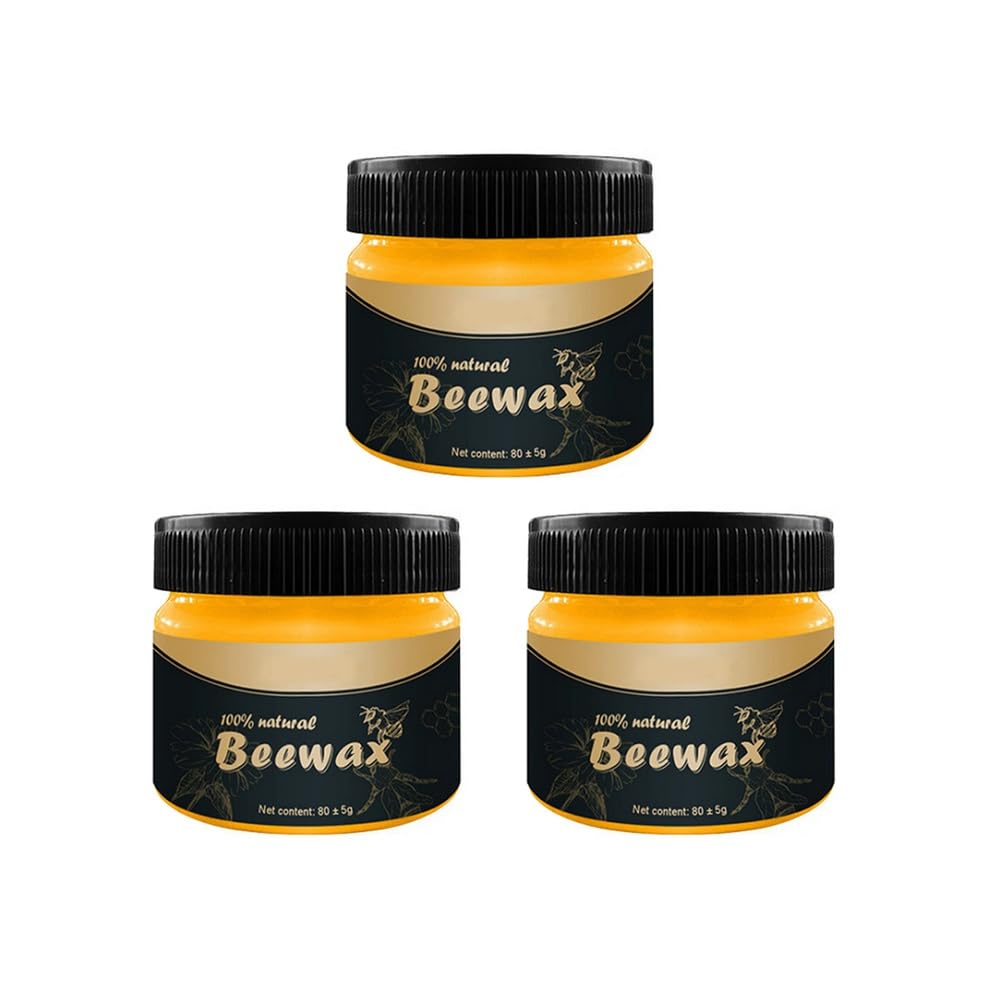 Cera de abeja para condimentos de madera, limpiador de muebles de madera tradicional natural para puertas de madera, mesas, sillas y suelos, protege y mejora el brillo, pulidor de cera de abeja para