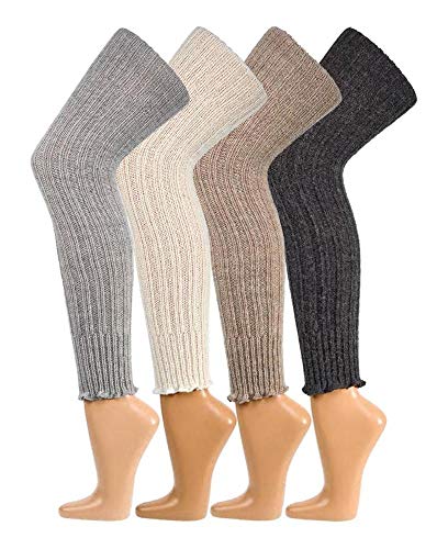 TippTexx 24 Stulpen, Grobstrick oder Overknees, wie selbstgestrickt mit Schaf- und Alpakawolle mit Anti-Loch-Garantie (as3, alpha, one_size, regular, regular, Overknee Anthrazit, Einheitsgröße)
