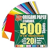 [Taro's Origami Studio] Estándar de 6 pulgadas, papel japonés premium para principiantes (oro y plata incluidos) Fabricado en Japón