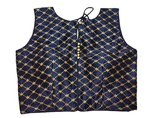 REKHA Full Stitch Blouse Saree, Saree Blouse Navy Blouse Blouse Fancy Readymade Blouse with Cups A840