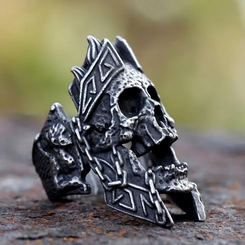 Image of Genuine Stainless Steel Ring Jewelry for Men Fashion Punk Biker Skull Rings