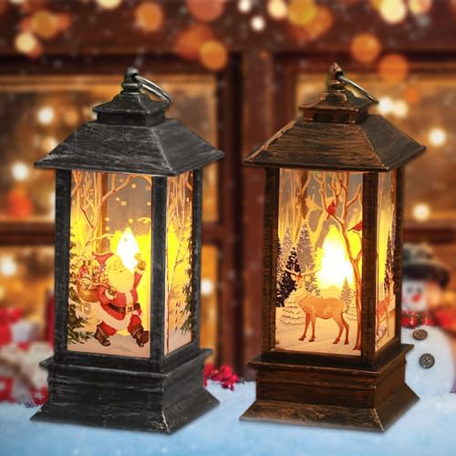 Vmxlso 2 Stück Weihnachtslaterne, Ca. 5.8*5.5*13 cm Laterne...