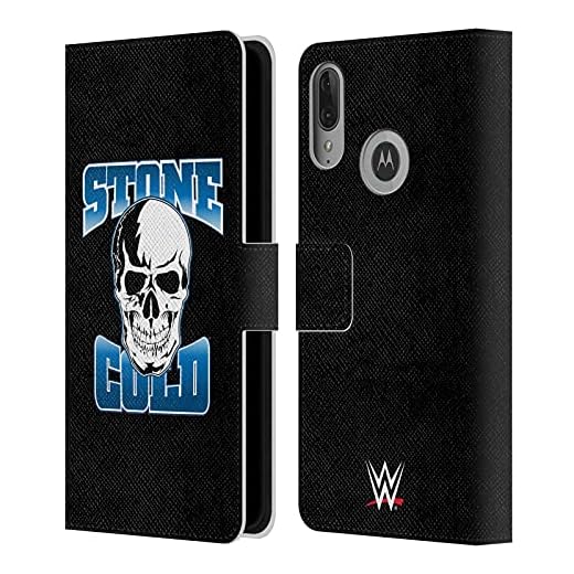 Head Case Designs Officiellt Licensierade WWE Stone Cold Steve Austin Läder Book Plånboksfodral Kompatibelt med Motorola Moto E6 Plus