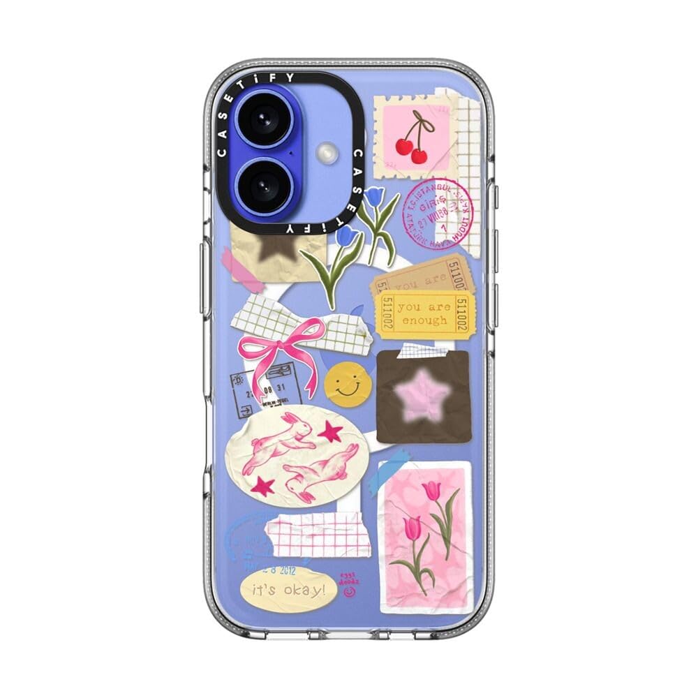CASETiFY Funda para iPhone 16, transparente de impacto compatible con MagSafe | No amarillea | 2 m 3 x protección contra caídas de grado militar | You Are Stars Collage | Transparente