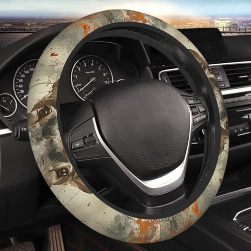 Car-Steering-Wheel-Cover-Anti-Slip-Protector-15-Inch-Universal-Vehicle-Truck-SUV-Deer-Vintage-Camo-Pattern-Art