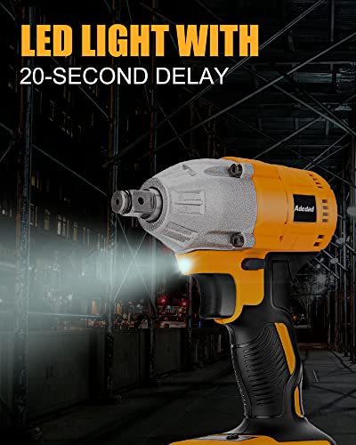 Adedad Cordless Power Impact Wrench 1/2 Inch Impact Gun 300 Ft-Lbs Brushless 20V Electric Impact Wrench Driver 3000 Rpm Variable Speed, High Torque, With 4.0Ah Battery & Fast Charger, Impact Socket #TOP6