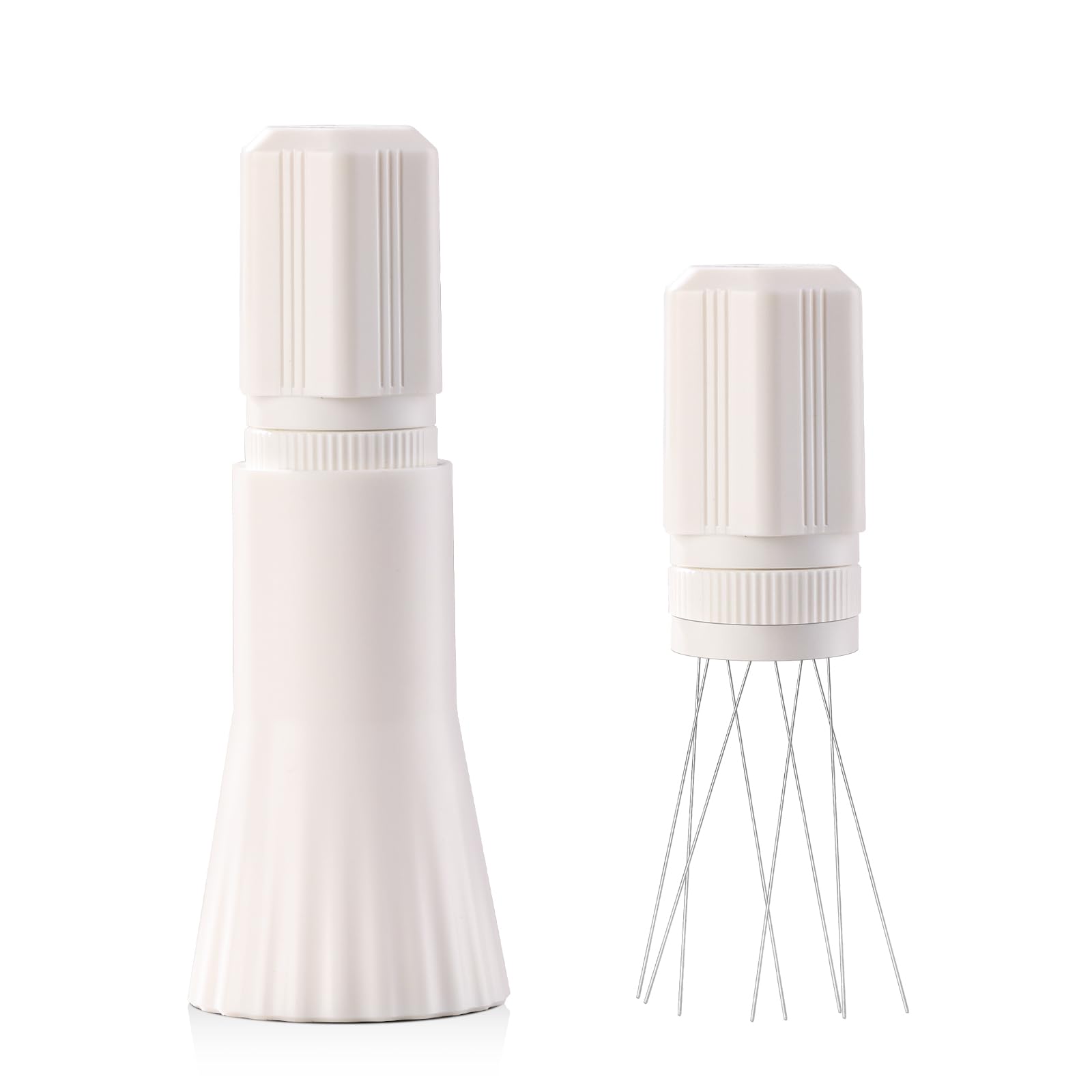 Bincoo Espresso Stirrer-Coffee Distribution Tool with 8 SUS304 Needles,Adjustable Needle WDT Tool with ABS Body,Espresso Distribution Tool (White)
