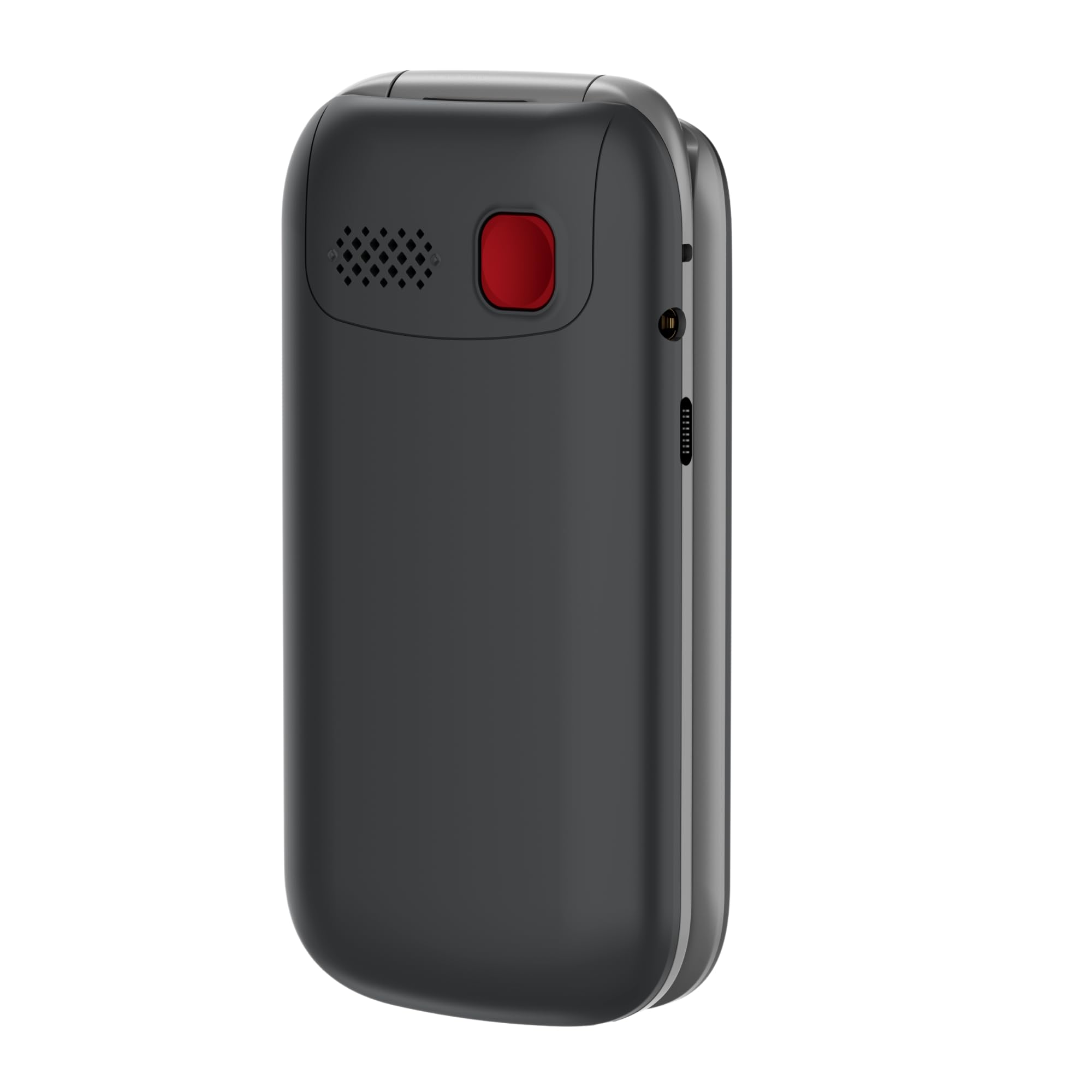 Funker E480 - Telefono 4G per anziani con WhatsApp e videochiamate, pulsante SOS e GPS, tasti grandi, schermo touch da 2,8", volume alto, cellulare con coperchio facile da usare, colore nero