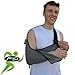 Price comparison product image Adult Arm Sling Shoulder Support (Grey/Black) ONE Size Teen to Adult, Medically Approved, Cool, Easy Fit, Thumb Loop, Unisex.