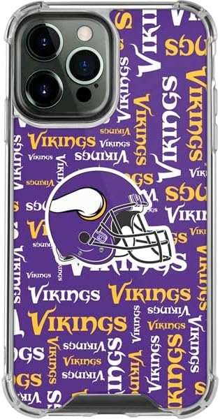 Skinit Clear Phone Case Compatible with iPhone 13 Pro Max - Officially Licensed NFL Minnesota Vikings - Blast Design