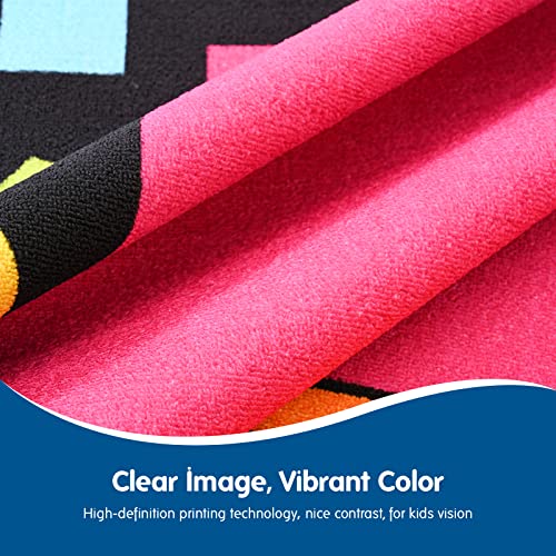 Boooooom Jackson Classroom Rug - 7'6''x13'12'' Vibrant Rainbow Preschool Classroom Carpet with Seating Squares, Non-Slip & No-Trip Edges, Vibrant Colors for Kids Playroom Floor Mat — view 6