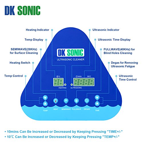 Large Professional Ultrasonic Cleaner-DK SONIC 22L 480W Sonic Cleaner with Heater and Basket for Metal Parts,Carburetor,Fuel Injector,Brass,Auto Parts,Engine Parts,Motor Repair Tools,etc