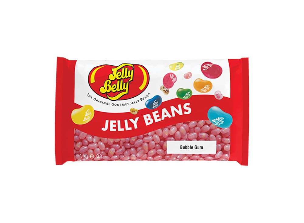 Jely Bely Assorted Jelly Beans 1KG – Retro Jelly Beans Sweets - Assorted Pick and Mix for Sharing, Gifts, and Parties (Bubblegum Beans)