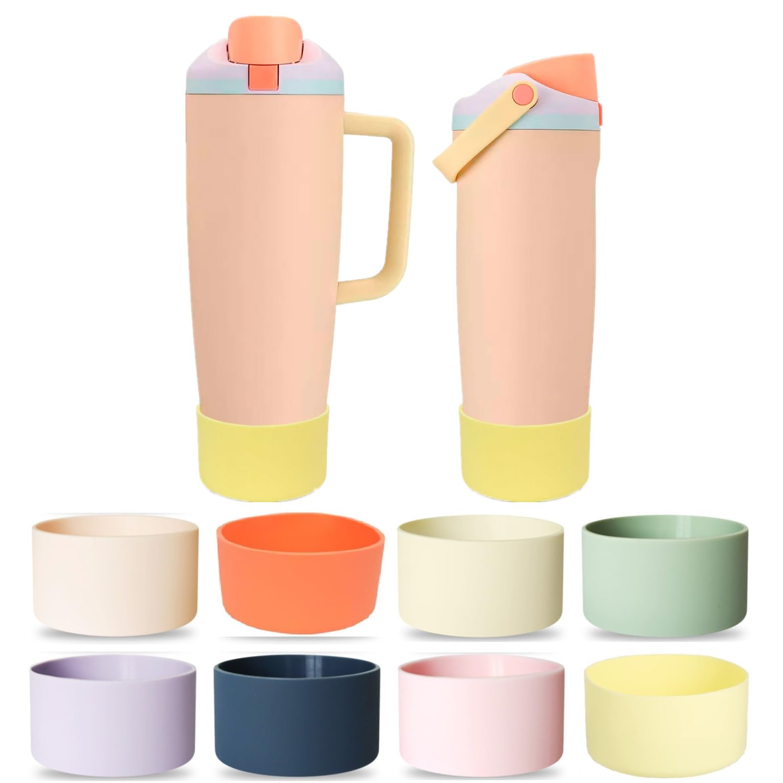 Silicone Water Bottle Boot for Owala 30oz & 40oz Free Sip Sway, Water Bottle Owala Accessories (Yellow)