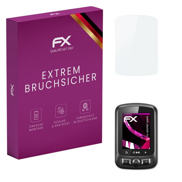 atFoliX Lámina Protectora de plástico Cristal compatible con iGPSPORT iGS620 Película Vidrio, 9H Hybrid-Glass FX Protector Pantalla Vidrio templado de plástico