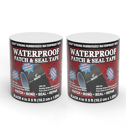Image of 2-Pack Flexible Rubberized Waterproof Tape | Leak Repair Tape for RV Roof /Plumbing /Pools | Waterproof Patch & Seal Tape | Underwater /Outdoor /Indoor Use | Black