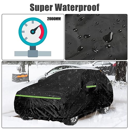 Image of Waterproof Car Cover Compatible with Honda HR-V 2015-2025, Black 210T Inside Cotton Cover with Door Zippers for Snow Rain Dust Outdoor Protection