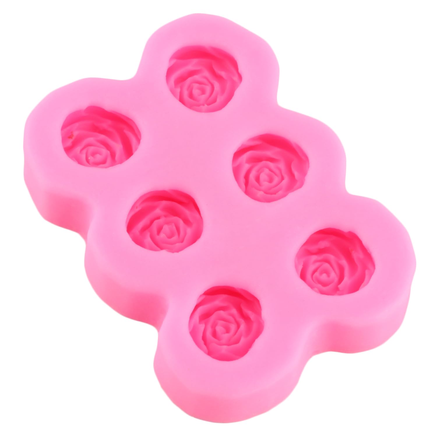 Mujiang Juego de 2 moldes de silicona para fondant con diseño de rosas para decoración de pasteles, pasta de goma de chocolate, caramelo, arcilla polimérica