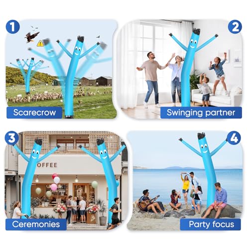 Image of 12FT Inflatable Dancing Man with 3 /4HP Blower, Highly Durable and Tear Resistant Polyester Polyamide Nylon Inflatable Man Dancing, Waving Inflatable Tube Guy