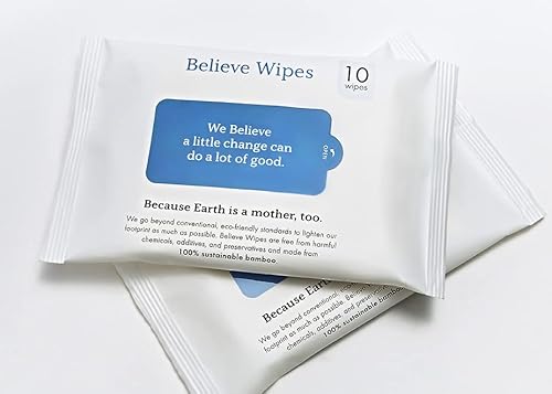 Believe Wipes - Bamboo Makeup Remover Wipes - All Natural Facial Wipes For Sensitive Skin - Hypoallergenic Unscented Beauty Wipes - Oil And Alcohol Free Face Wipes - Disposable, Compostable, Travel-Size - 10Pc X 10 Packs (100Ct) #TOP18