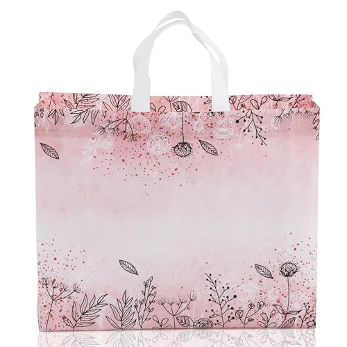Image of Lavya Medium Size Pack of 10 Pcs Rose Floral Printed Non-Woven Laminated Fabric Reusable Eco-Friendly Party Return Gift Bags (Floral Pink Bloom, M-15x12.5x4)