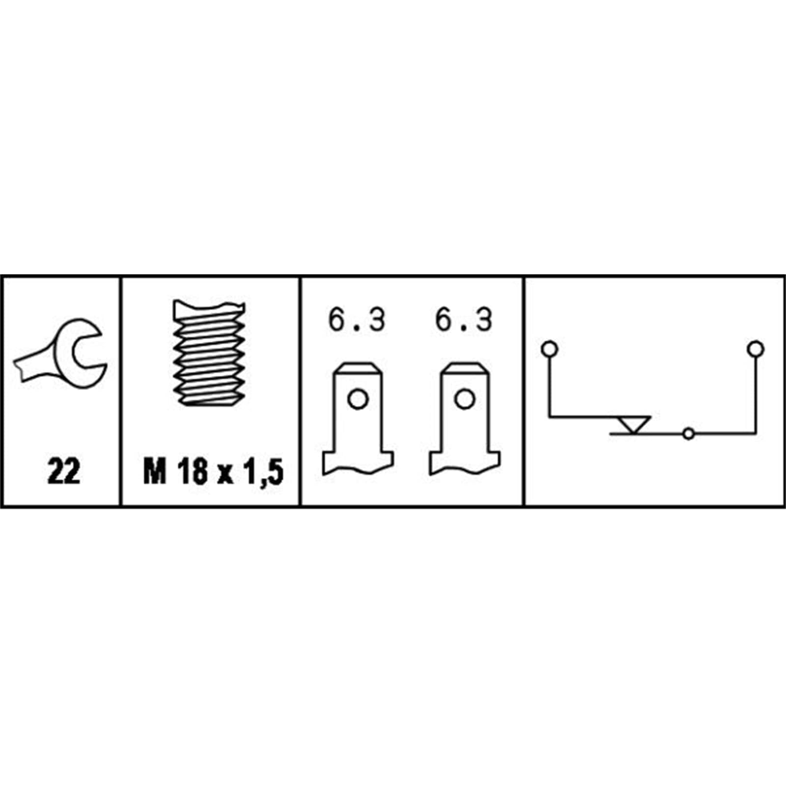 HELLA 6ZF 004 843-001 Schalter, Rückfahrleuchte - 12V - 2-polig - geschraubt - Öffner - elektrisch | 6ZF 004 843-001 für Ascona Commodore Kadett Manta Monza