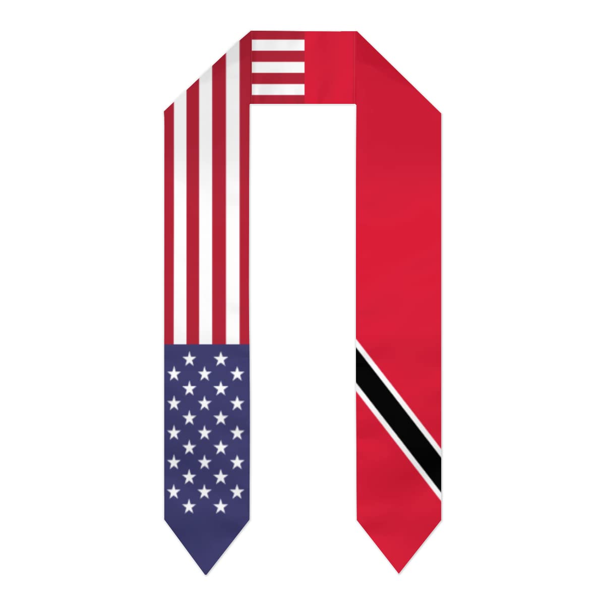 DABOYOZHZH Trinidad and Tobago & USA United States Flag Graduation Shawl Sash Stole Wraps Scraf For International Study