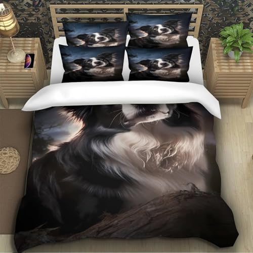 Parure de lit microfibre douce avec fermeture éclair lit double chic - 5