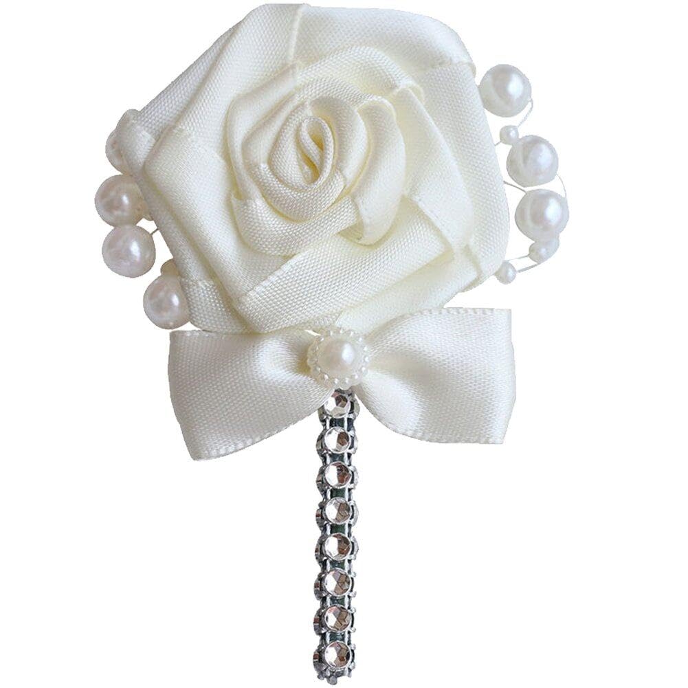 Wedding Boutonniere Wedding Prom Men Suit Lapel Pin Silk Ribbon Flower Brooch Groom Groomsmen Boutonniere